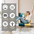 thumbnail image 5 of Living Room Accent Chair with High Backrest, Bedroom Plaid Bohemian Upholstered Armchair for Mid Century, Modern Cozy Chairs for Small Spaces, Colorful, 5 of 5