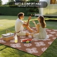 thumbnail image 4 of Brown Floral Outdoor Rug 5x7 Ft - Reversible Patio Rug Outdoor Camping Rugs, Spring Flowers Modern Abstract Art Farmhouse Indoor Outdoor Area Rugs, Non-Slip Outdoor Carpet Runner for Deck/Porch, 4 of 8
