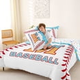 thumbnail image 4 of jejeloiu Baseball Sport Theme Queen Comforter Set,Watercolor Letter M Bedding Comforter Set For Ball Kids Reversible 3-Piece, 4 of 7