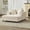 Beige, variant on S-HOME Corduroy Chaise Lounge Chair with Removable Ottoman and Pillows, for Living Room and Bedroom