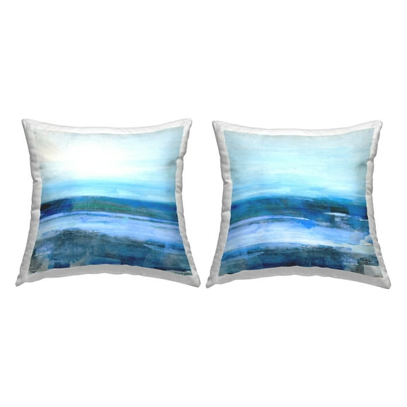 Stupell Industries Blue Abstract Seascape Decorative Printed Throw Pillow, 18 x 18