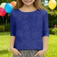 thumbnail image 2 of FAWUUDO Girls Short Sleeve Sequin Shirts Party Glitter Sparkly Tops Blouse, 2 of 8