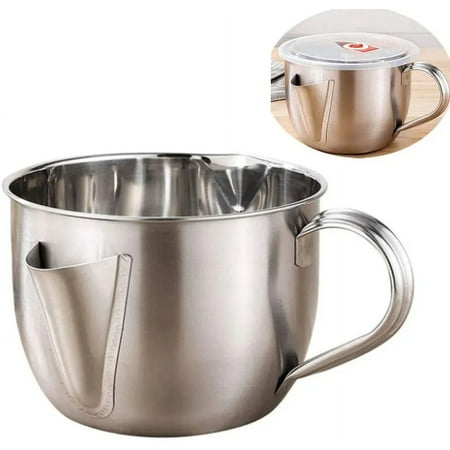 

Fat separator for sauces gravy boat stainless steel fat separator jug sauce jug jug fat jug multi-purpose fat separator oil soup sieve oil filter 1 liter 1000 ML