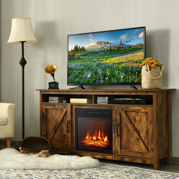 Entertainment center 2024 with fireplace walmart