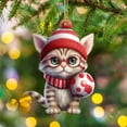 thumbnail image 4 of Floleo Christmas Tree Decorations Ornaments Cute Hatted Cat Mini Cartoon Holding Cat Acrylic Xmas Hanging Ornament Mini Gifts For Christmas Tree Farmhouse Outdoor Indoor Black of Friday Deals 2024, 4 of 5