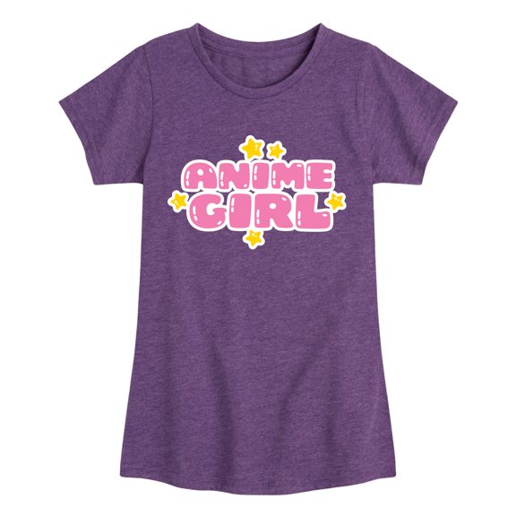 Instant Message - Anime Girl Fitted Short Sleeve Graphic T-Shirt