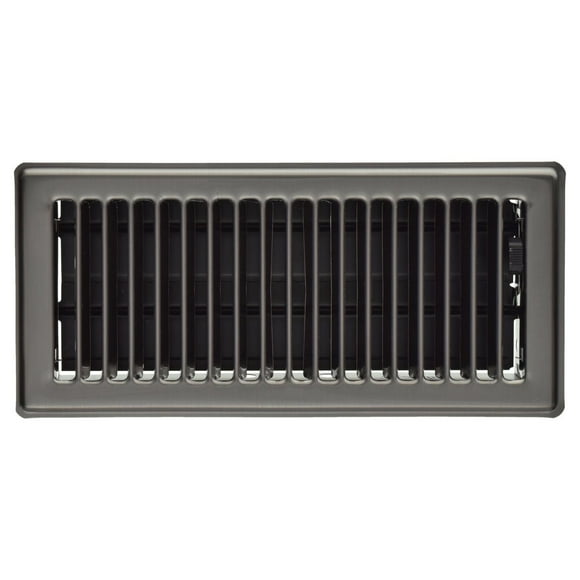 Imperial 4" x 10" Pewter Louvered Steel Floor Register