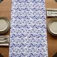 thumbnail image 5 of Purple Flower Pattern Table Runner, Vintage Floral Botanical Simple Washable Cotton Linen Table Runners 60 Inches Long, Dresser Scarf Runner for Coffee/TV Stands/Kitchen/Cabinets 13''x60'', 5 of 9
