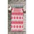 thumbnail image 3 of Ambesonne Nordic Quilted Bedspread Set 2 Pcs, Retro Nature Inspired, Twin Size, Hot Pink White, 3 of 3