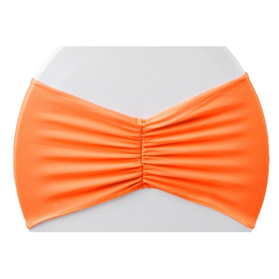 10 Pieces, Ruffled Spandex Chair Band Approx. 8 inch width x 13 inch length (unstretched) - Orange