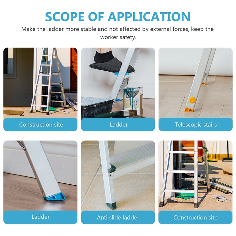 Rubber Ladder Tips Rubber Feet 4 Pcs Non-Slip Rubber Ladder Feet Caps - Protects Floors ...