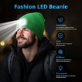 thumbnail image 3 of LED Beanie Hat with Light,Unisex Winter Warm Knitted Hats, Green Headlamp for Running Hiking, 3 of 10