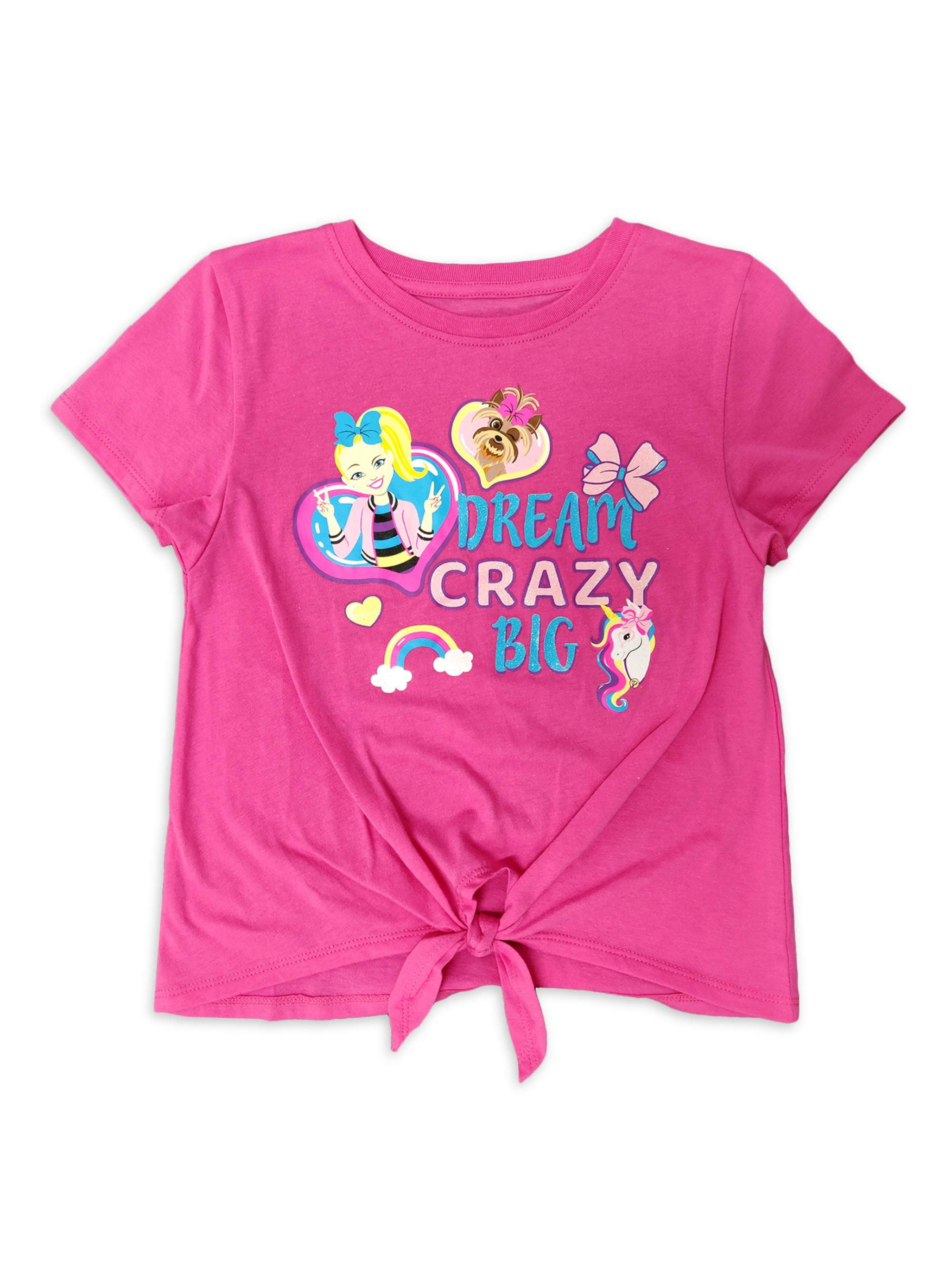 Jojo Siwa Girls Tie-Front Graphic T-Shirt, Sizes 4-16 - Walmart.com