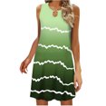 thumbnail image 1 of Vestido sin Mangas para las Mujeres, Casual Cuello Redondo Impreso Midi, Cómodo Vestido de Moda de Poliéster para Mujeres, 1 of 2