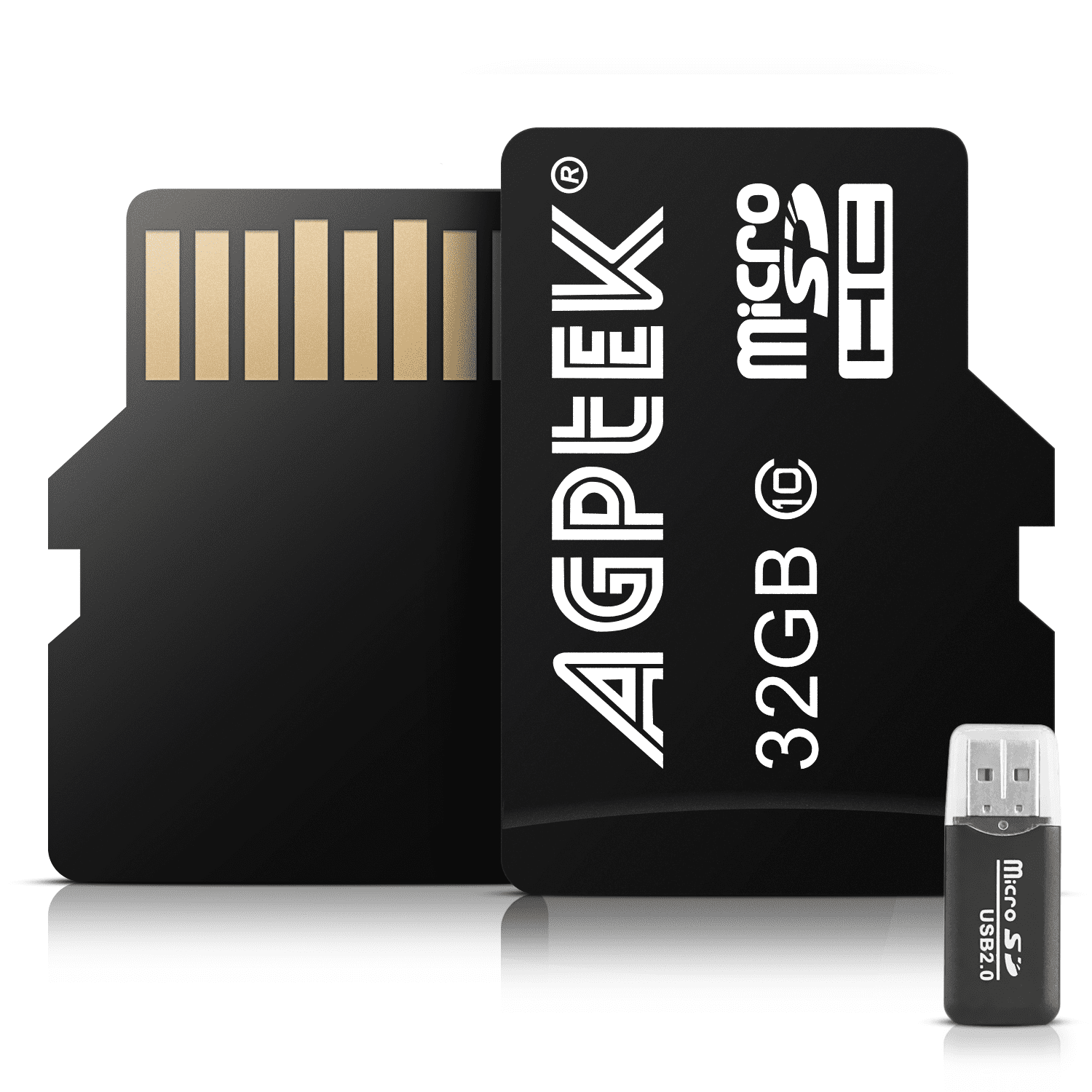 AGPTEK 32GB Class 10 Micro SD Card with Card reader, Compatible with