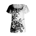 thumbnail image 5 of ICHUANYI Clearance Women Fashion Printed Casual V-Neck Short Sleeve Loose T-Shirt Blouse Tops(Dark Gray, M) ICHUANYI WER2023081116828, 5 of 5