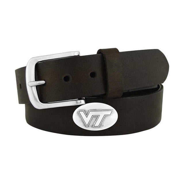 ZeppelinProducts VAT-BOLP-BRW-42 Virginia Tech Concho Brown Leather Belt- 42 Waist