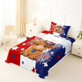 thumbnail image 5 of Manfei Patriotic Highland Cattle Twin Sheets,Stars Firework Stripes Bedding,Brown Navy,3-Piece,1 Fitted Sheet and 1 Pillowcase, 5 of 6