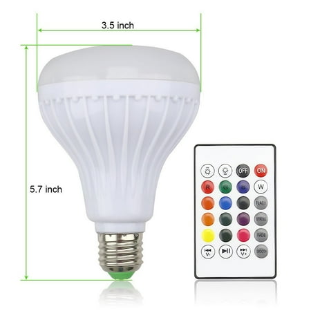 

WIQUOKETT MusicLed Light Bulb with Bluetooth Speaker RGB Built-in Audio Speaker