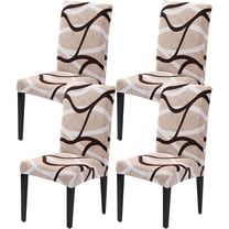 Chair Covers for Dining Room Set of 4,Stretch Spandex Parsons Chair Slipcovers,Washable Anti-dust Chair Seat Covers for Kitchen,Wedding,Party (Beige, 4 Pack)