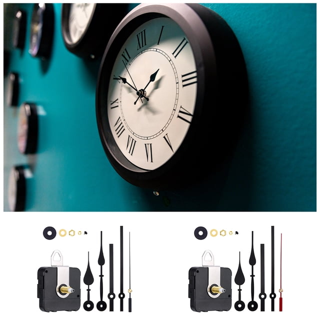 High Clock Movement Replacing Wallclock Mechanism with metal as Hour Minute Hands Repairing Maintenance Set for Household Black Second Hand