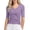 Purple, variant on WFSCRD Women'S Half Sleeve V Neck T Shirts Mid Elbow Length Sleeve Shirts Slim Fit Tunic Tops Casual Summer Tees Purple L