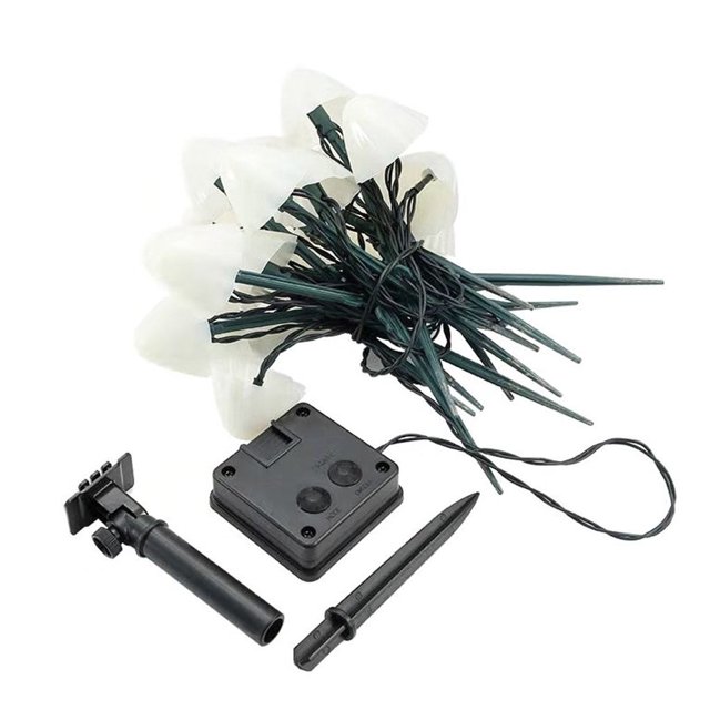 Ounissouiy Mushroom Energía solar Decoración Garden Lamp String Cadena de luz impermeable, Warm White, 3.8m, 10LED Iluminación y accesorios vistoso 3.8 M 10LED