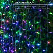 Merkury Innovations Multi-Color Cascading Curtain Night Lights with Music Sync for Outdoor and Indoor Use - Battery Powered