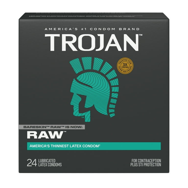 Free Shipping! Trojan BareSkin Raw Thin Condoms - 24 Pack