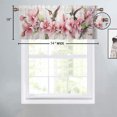 thumbnail image 4 of Hummingbird Kitchen Curtain Valances Pink Floral Flowers Spring Green Leaves Plant Botanical Window Treatment for Living Room Bedroom Bathroom 54 by 18 in, 1 Panel, 4 of 6