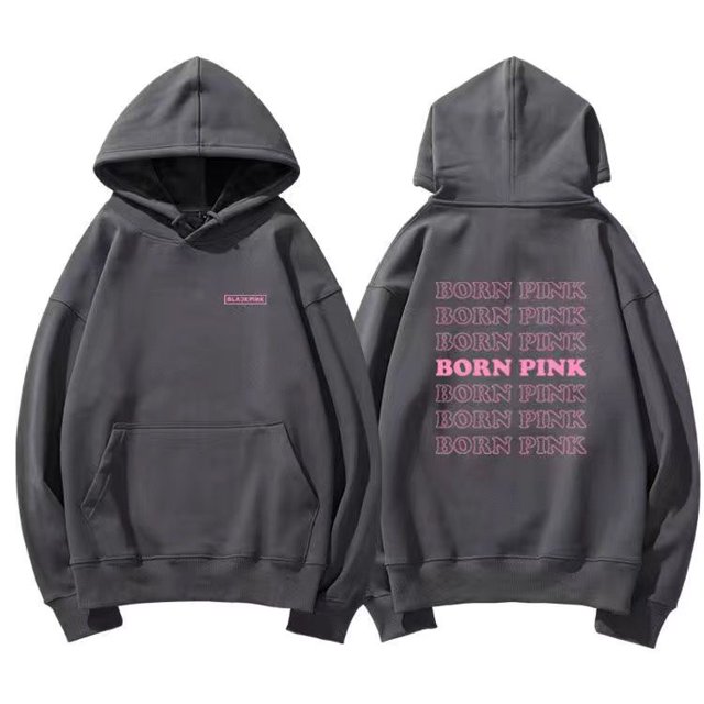 KPOP BLACKPINK BORN PINK Concert JISOO JENNIE ROSÉ LISA Mismo Algodón Sudadera Con Capucha Mujeres Talla Grande Versión Coreana INS Suelta Pareja Harajuku Moda Casual Streetwear Toppangjing