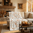 thumbnail image 3 of Sm:)e Maple Leaves Pumpkin Fall Blanket, 50x60 Inch, Soft Flannel Fleece Blankets for Sofa Home Decor, 3 of 7