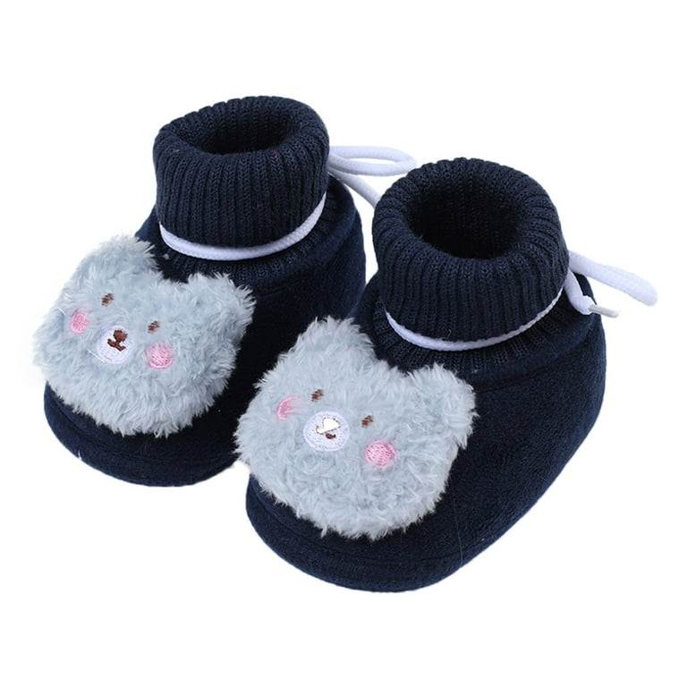 JDEFEG Baby Shoes That Make Noise Baby Girls and Boys Warm Shoes Soft  Booties Soft Comfortable Toddler Shoes Warming Cotton Shoes Baby Shoes Size  5 Cotton Dark Blue 12 