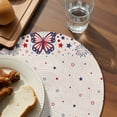 thumbnail image 3 of Butterfly 4th of July Round Placemats Set of 4 for Dinning Tables,Heat-proof Braided Table Mats 15 Inch,Independence Day Star Blue Red Rustic Washable Place Mat for Kitchen Restaurant Party Table, 3 of 9