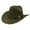 Green, variant on New Straight Cowboy Hat British Style Fedora Flat Top Black Top Hat European and Style Hat
