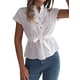 thumbnail image 1 of Blusas de Mujer con Botones, Blusas Casuales de Verano, Camisas Elegantes de para el Trabajo, Blancas, Talla M, 1 of 8