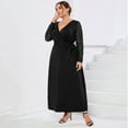 thumbnail image 3 of Plus Size Wrap V Neck Maxi Dress For Women Formal Curvy Long Dresses Lace Short Sleeve Summer Dress, 3 of 5