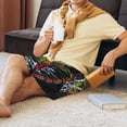 thumbnail image 5 of Uemuo bass Pattern Men's Short Pajama Pants – Soft & Breathable Lounge Shorts, Elastic Waistband with Pockets, Lightweight Sleepwear for All-Season Comfort-4X-Large, 5 of 6