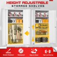 thumbnail image 4 of SOLAURA Metal Storage Cabinet with Locking Doors and 4 Adjustable Shelves, 71"H x 32"W x 16"D Cabinet for Office, Home, Garage, Warehouse(White), 4 of 9