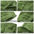 thumbnail image 3 of Women's Cotton Cargo Pants Casual Y2K with 6 Zipper Pockets Baggy Hiking Work Pants (No Belt)Green,Size 8, 3 of 5