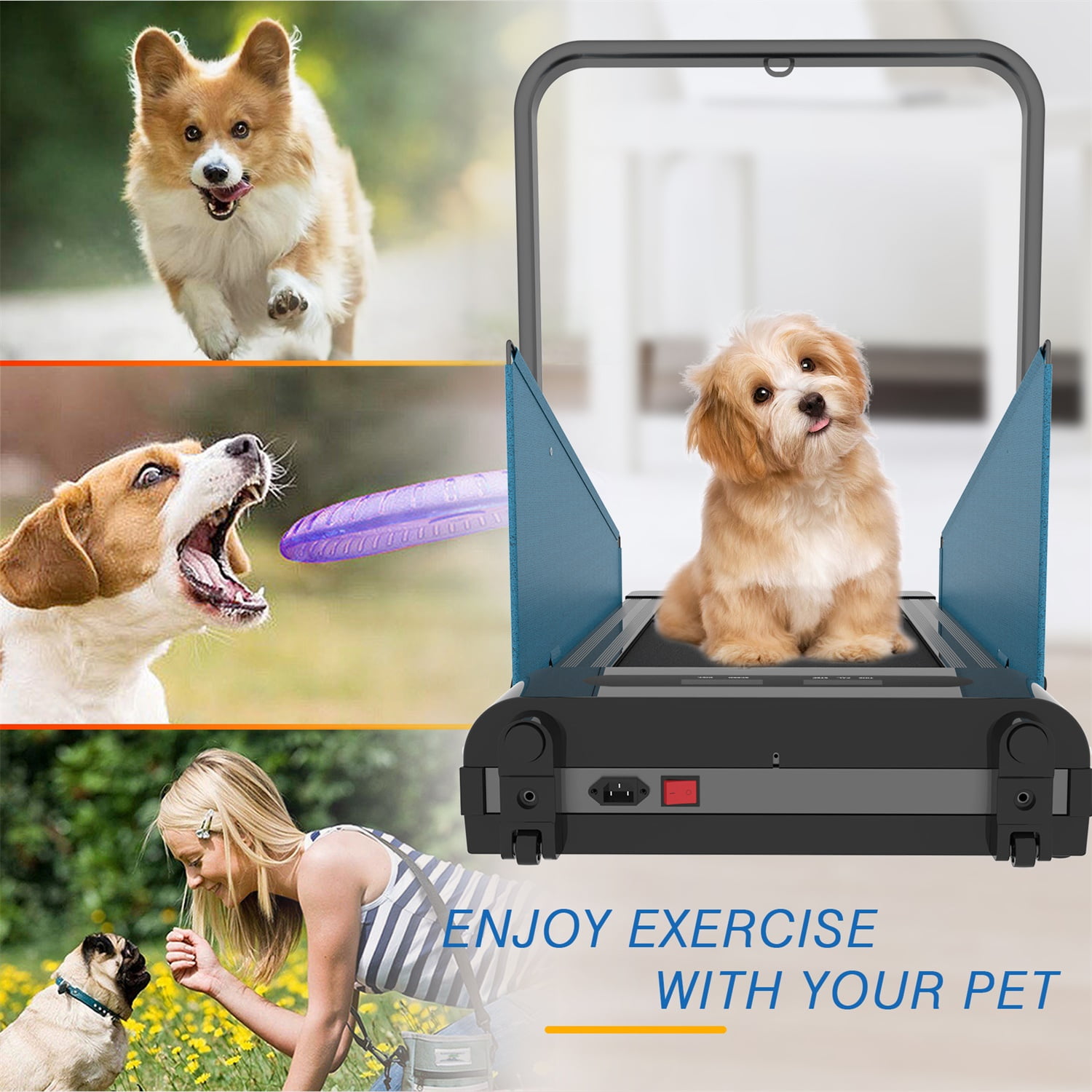 Pefilos 51" Dog Treadmill, Dog Pacer Treadmill for Healthy for Small and Medium Dogs, Indoor Training Treadmill, Run Walk for Dog, Blue Pefilos 51" Dog Treadmill, Dog Pacer Treadmill for Healthy for Small and Medium Dogs, Indoor Training Treadmill, Run Walk for Dog, Blue