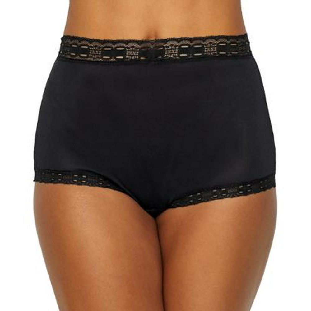 Olga Women's Olga 873 Secret Hug Scoop Full Brief Panty (Black 6