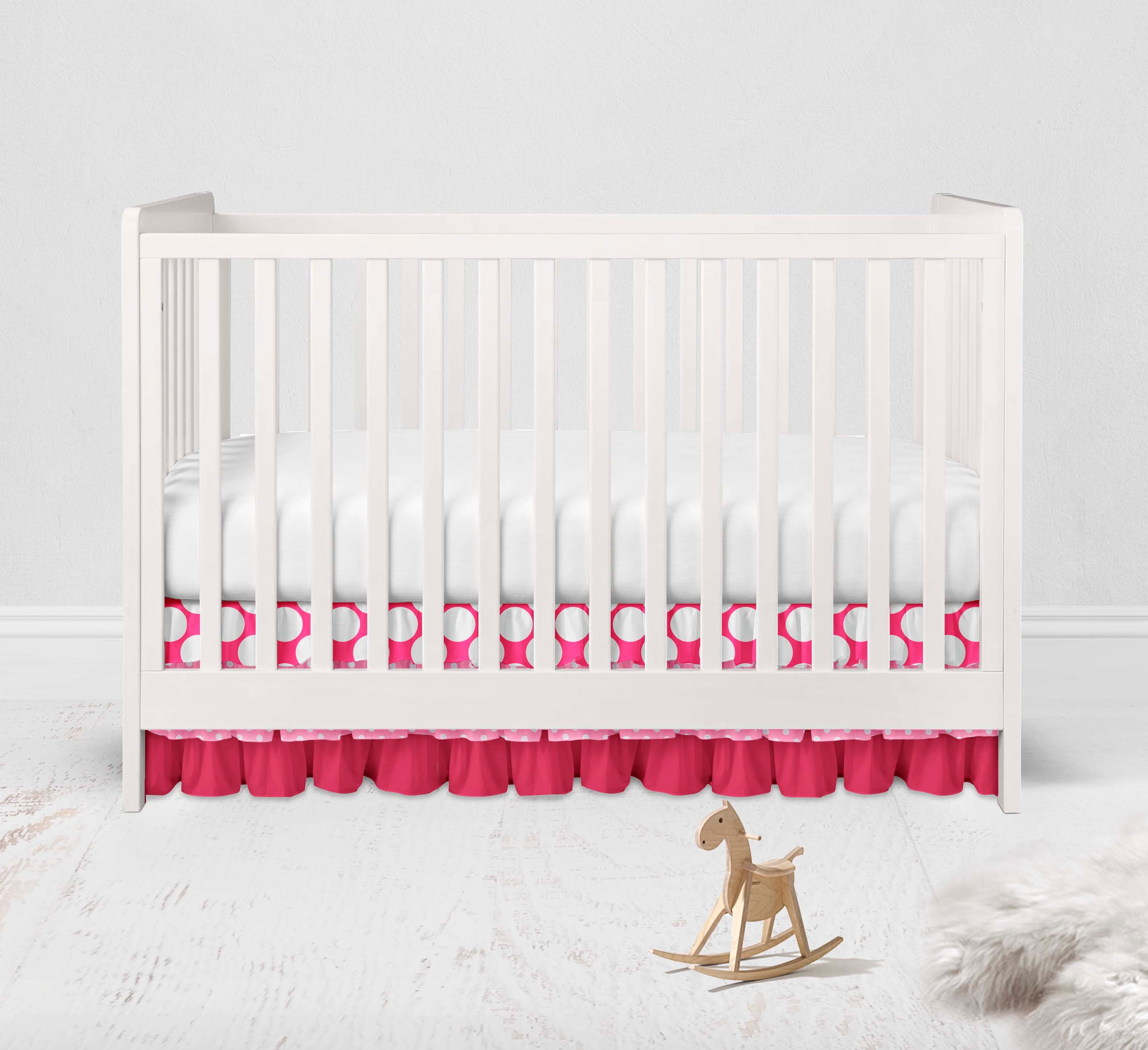 Bacati - Mix N Match Ikat Chevron/Dots Pink Fuchsia Musical Baby Crib Mobile