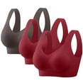 thumbnail image 2 of Kilaqueen 3pcs Soft Comfortable Bras for Women Casual Plus Size Seamless Bra Padded Wireless Bra T-Shirt Bra Full Coverage Bras Lightweight Support Bralettes, 2 of 9