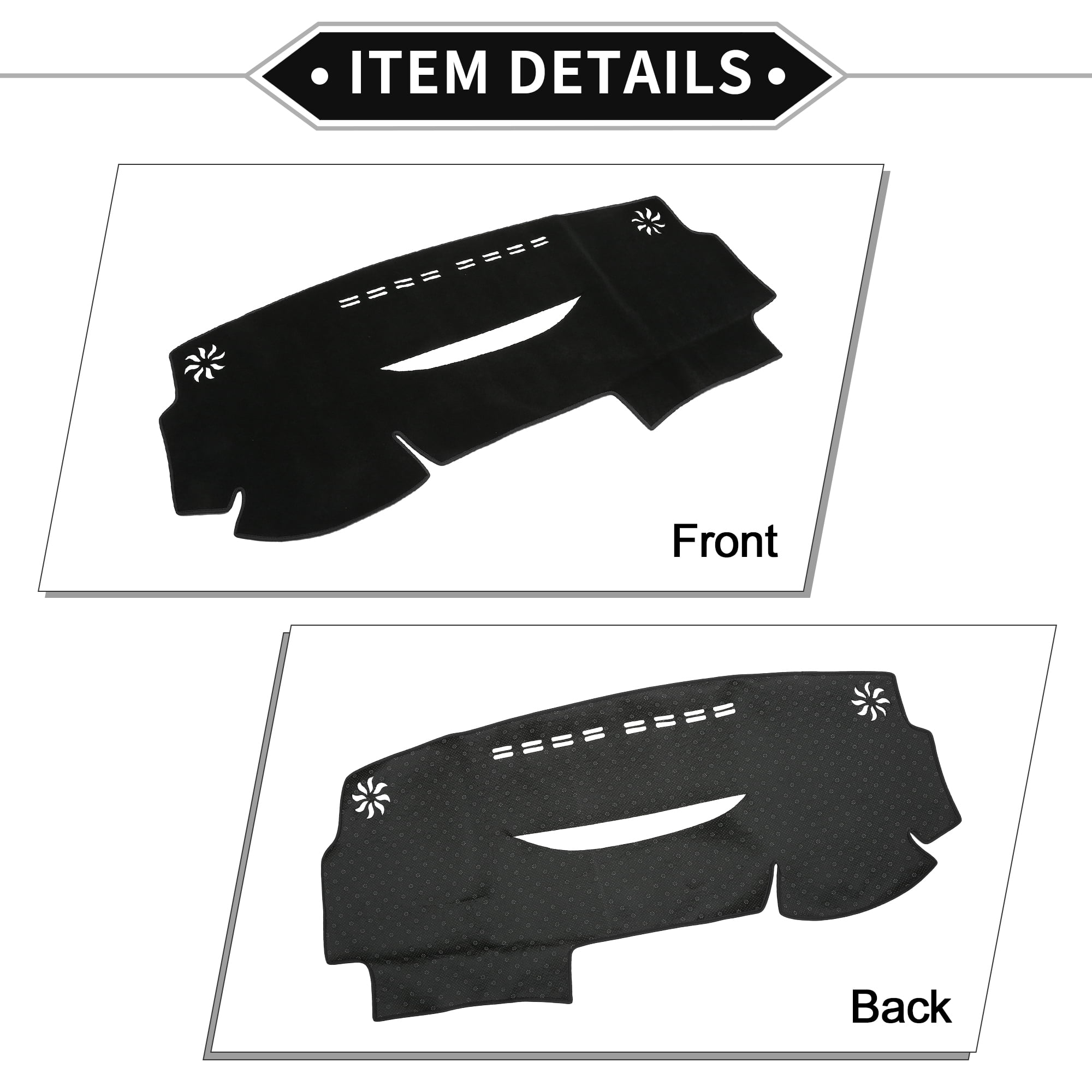 Unique Bargains Non-Slip Polyester Dashboard Cover for Toyota Venza 2008-2017 Black