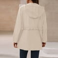 thumbnail image 4 of Dvprdro Women Water Resistant Zip Up Hooded Jacket Long Sleeve Ruffle Drawstring Waist Versatile Casual Outerwear with Zipper Side Pockets for Daily Outdoor Spring Autumn Wear, 4 of 8