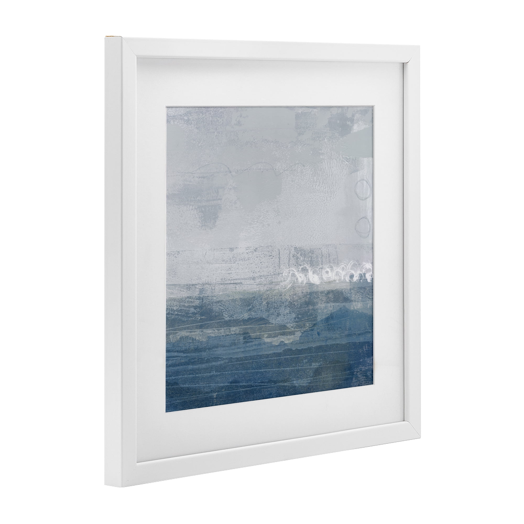 Stupell Industries Ocean Tide Abstract White Framed Print Under Glass, design by Dan Meneely
