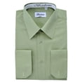 thumbnail image 2 of Berlioni Italy Men's Convertible Cuff Solid Long Sleeve Dress Shirt Sage, 2 of 2
