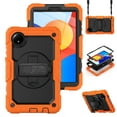 thumbnail image 1 of XYX For Xiaomi Redmi Pad SE 8.7 inch 2024, 360 Rotating Shockproof Cover with Stand, Screen Protector, Shoulder Strap, Orange, 1 of 7
