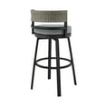 thumbnail image 4 of Armen Living Encinitas Outdoor Patio Swivel Bar Stool in Aluminum and Wicker with Grey Cushions, 4 of 12